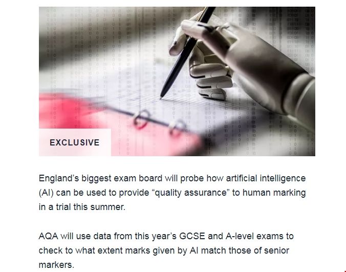 英國(guó)AQA考試局夏季大考將試行AI閱卷.png